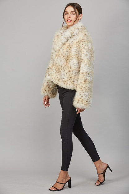 leopard faux fur coat