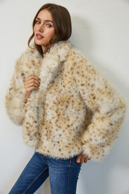 leopard faux fur coat