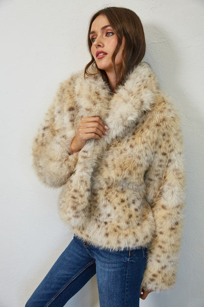 leopard faux fur coat