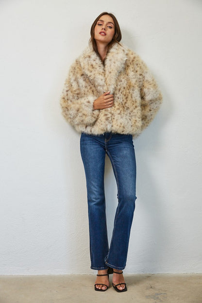 leopard faux fur coat