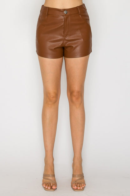 Faux Leather High-rise Mini Short