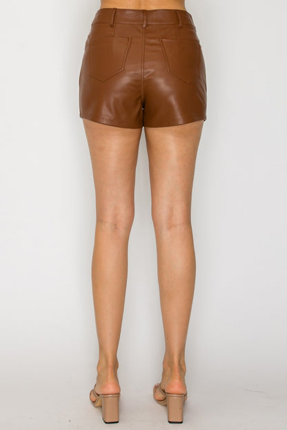 Faux Leather High-rise Mini Short