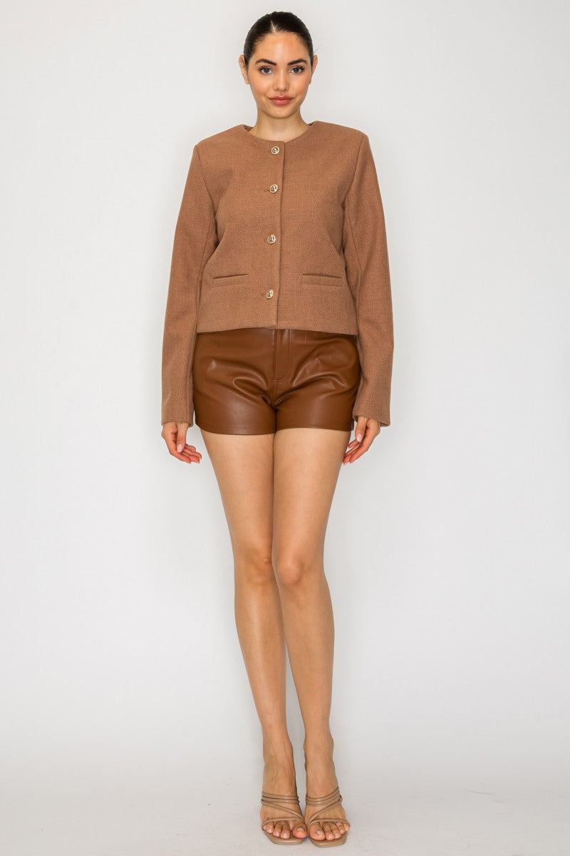 Faux Leather High-rise Mini Short