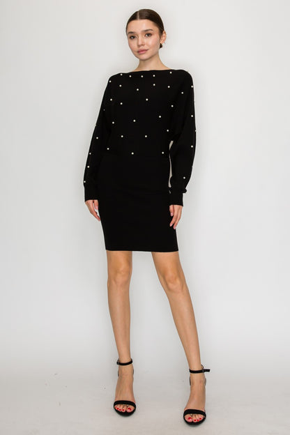 Pearl Long Sleeve Sweater Dress