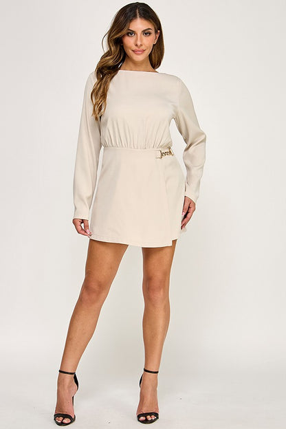 long sleeve wrap front romper