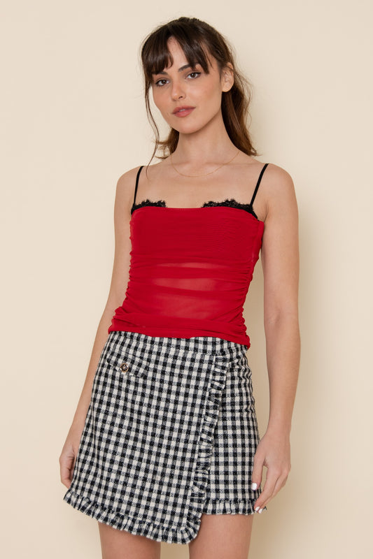 Bra Insert Mesh Sleeveless Top