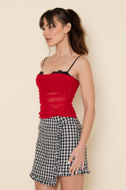 Bra Insert Mesh Sleeveless Top