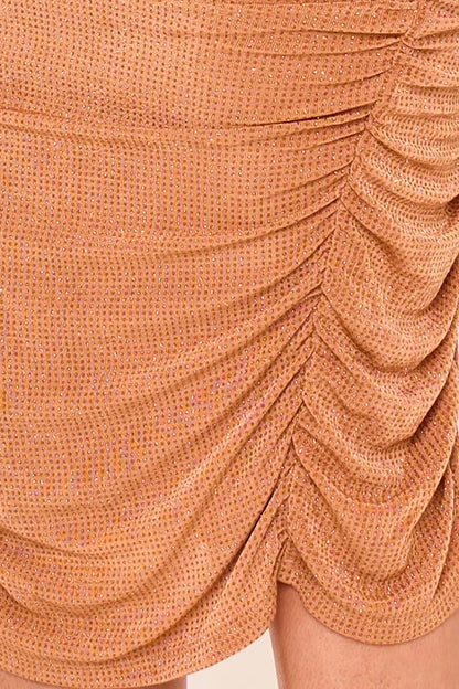 Glitter Halter Neck Sleeveless Midi Dress