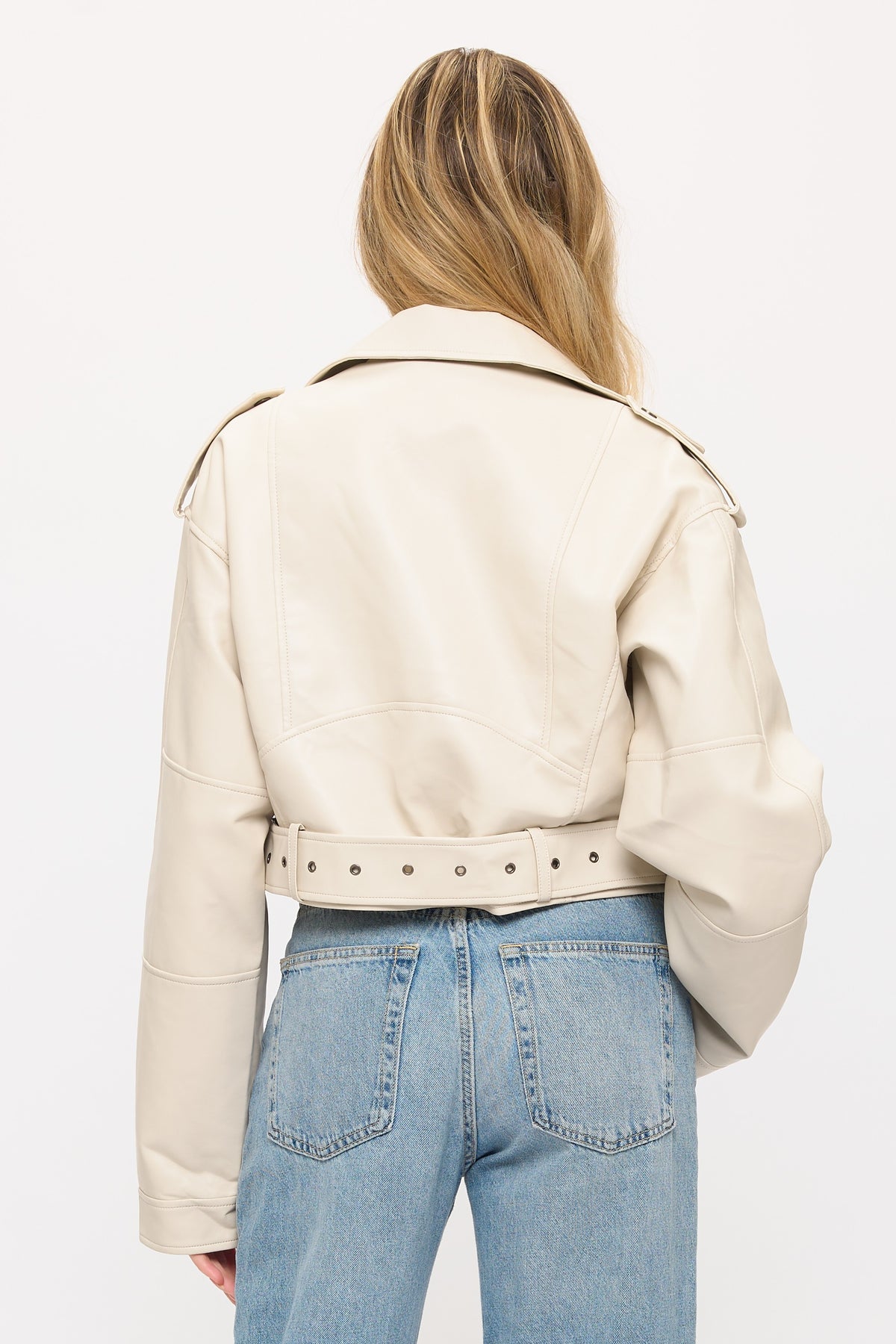 The Rebel Duchess faux leather moto jacket