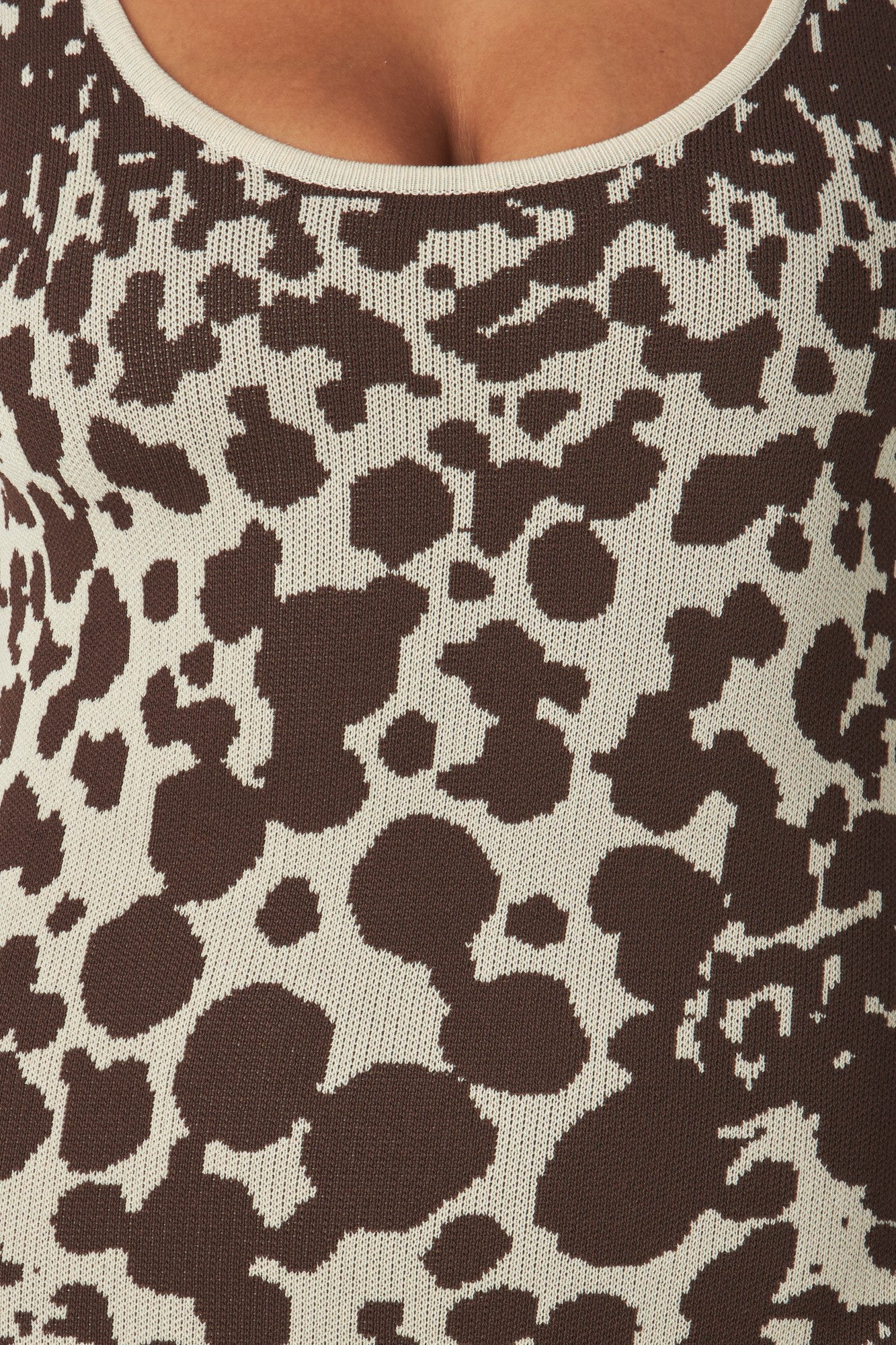 Cow print sleeveless knit dress