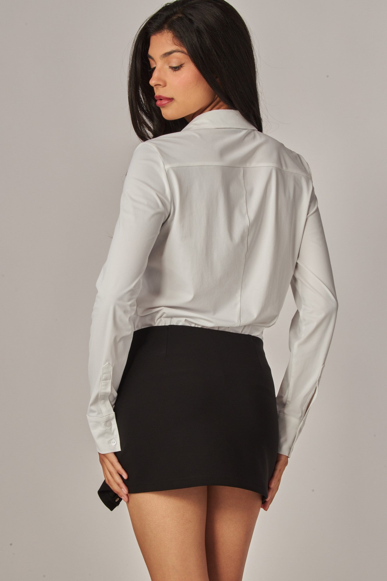 Stretch Long Sleeve Button-up Bodysuit