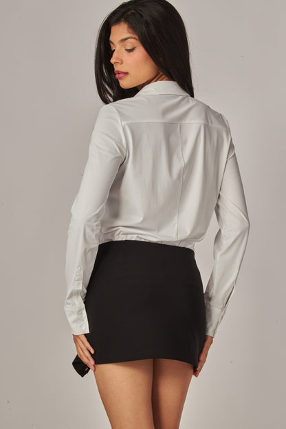 Stretch Long Sleeve Button-up Bodysuit