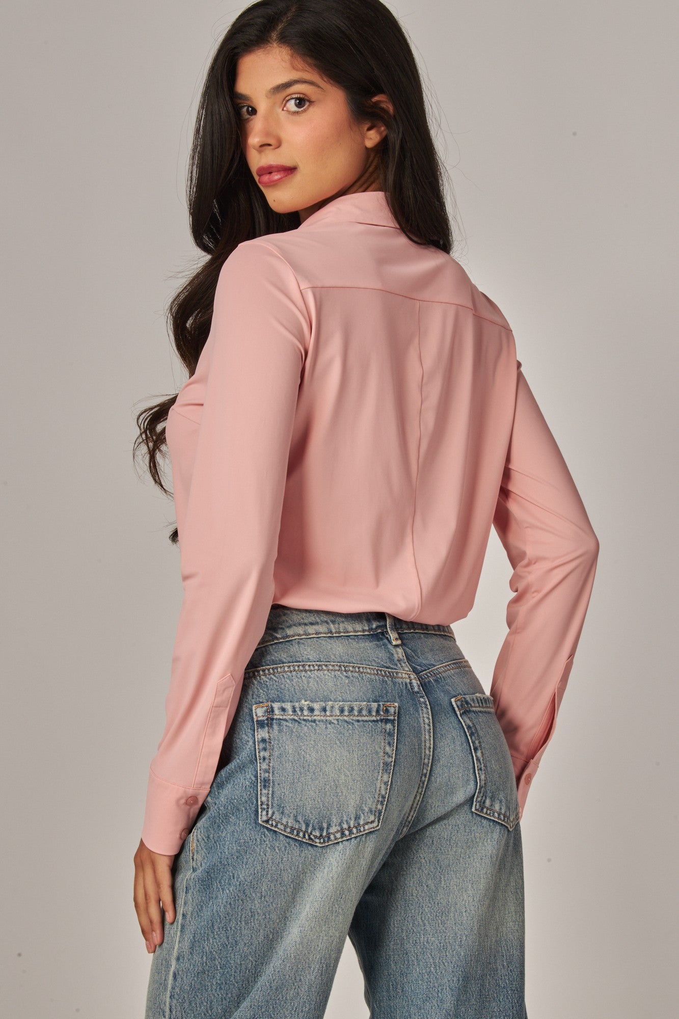 Stretch Long Sleeve Button-up Bodysuit