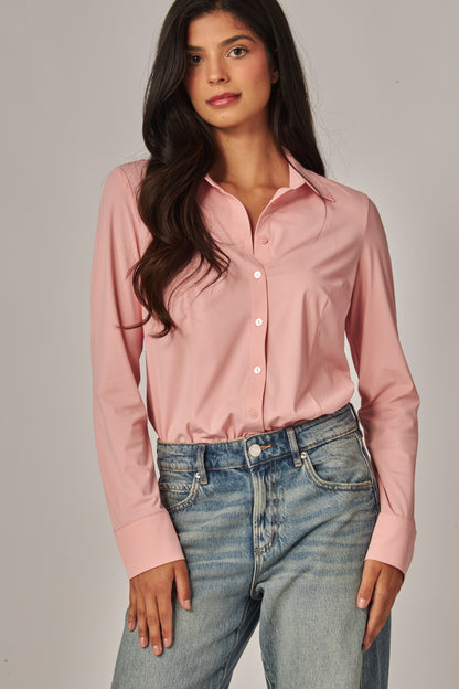 Stretch Long Sleeve Button-up Bodysuit