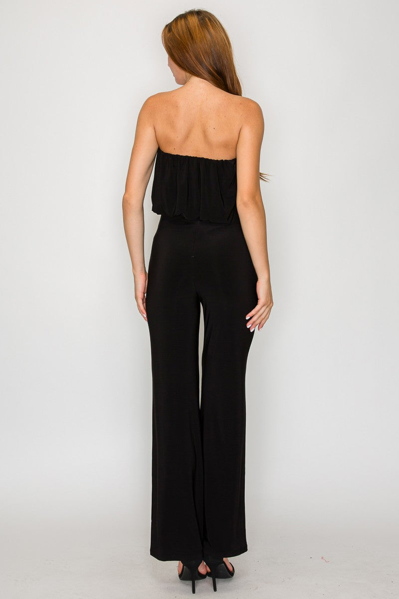 Strapless wide leg jumpsuit
