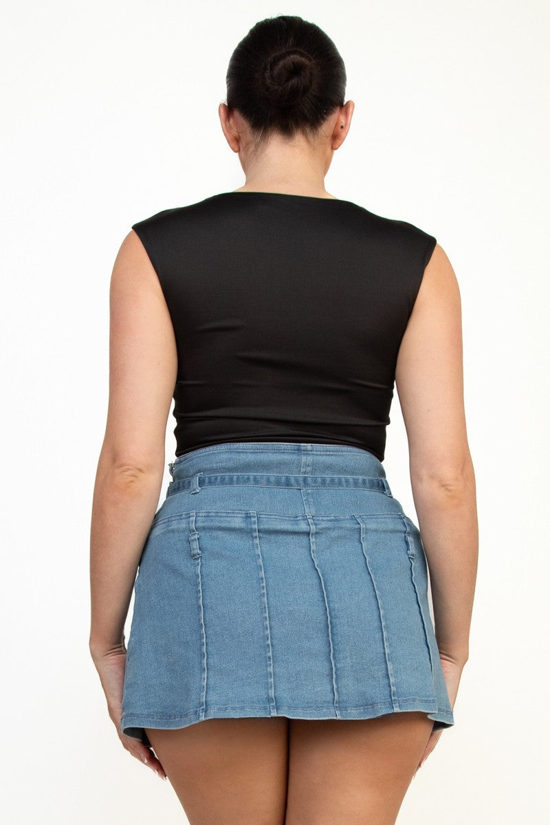 Square Neck Double Layer Bodysuit