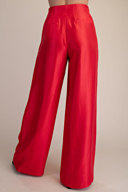 Pleated High-waisted Wide Pants