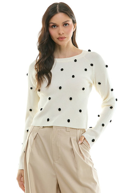 3d Polka Dot Sweater