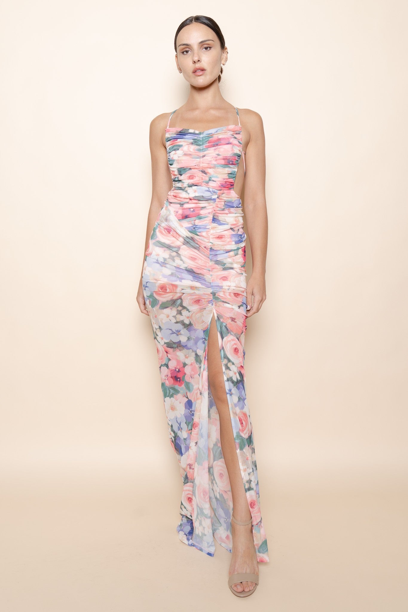 Ruch Bodice Open Back Maxi Dress
