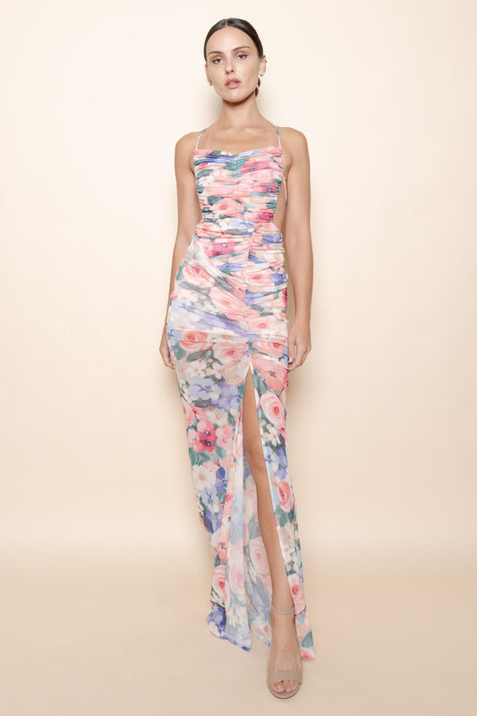 Ruch Bodice Open Back Maxi Dress