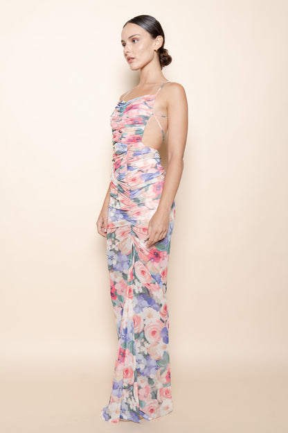 Ruch Bodice Open Back Maxi Dress