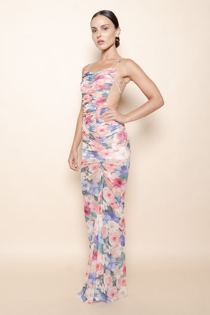 Ruch Bodice Open Back Maxi Dress