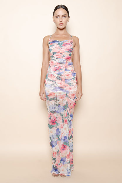 Ruch Bodice Open Back Maxi Dress