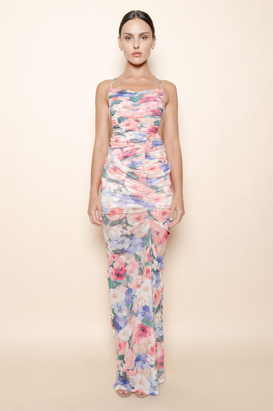 Ruch Bodice Open Back Maxi Dress