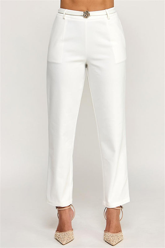 Gold Rose Belted Pants