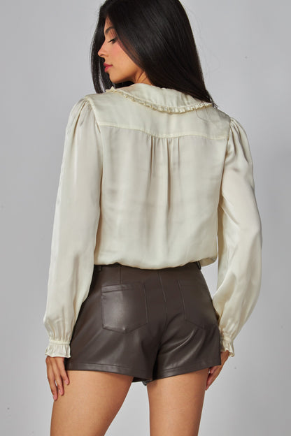 faux leather high waist shorts