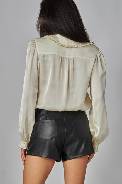 faux leather high waist shorts