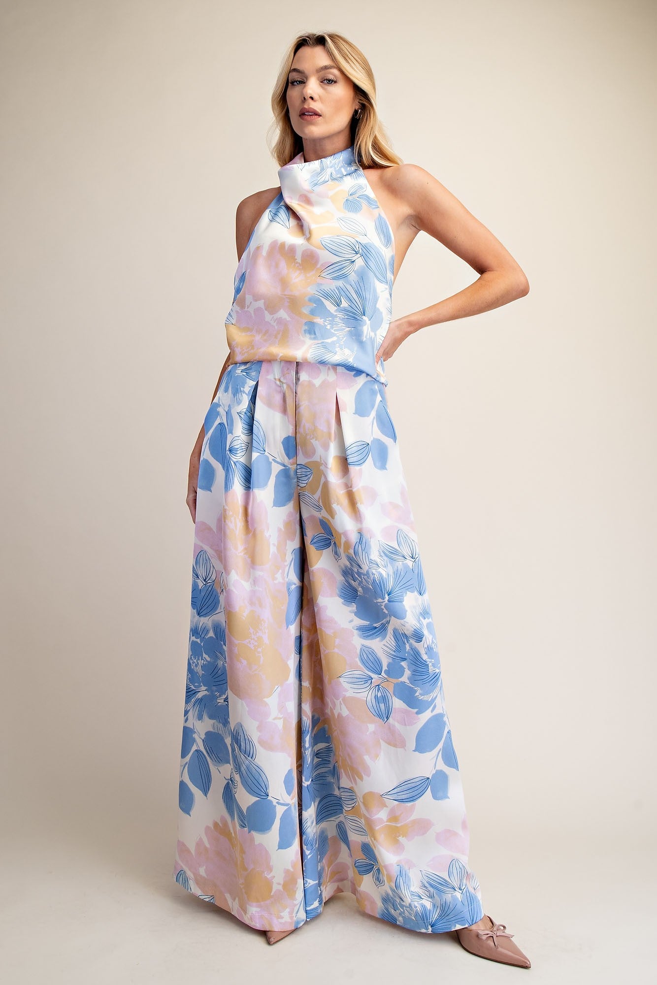 Floral A-line Palazzo Pants