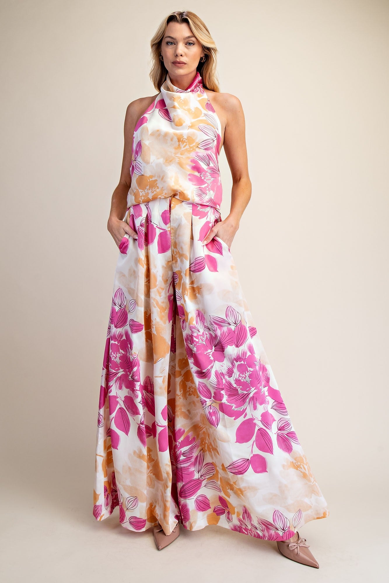 Floral A-line Palazzo Pants