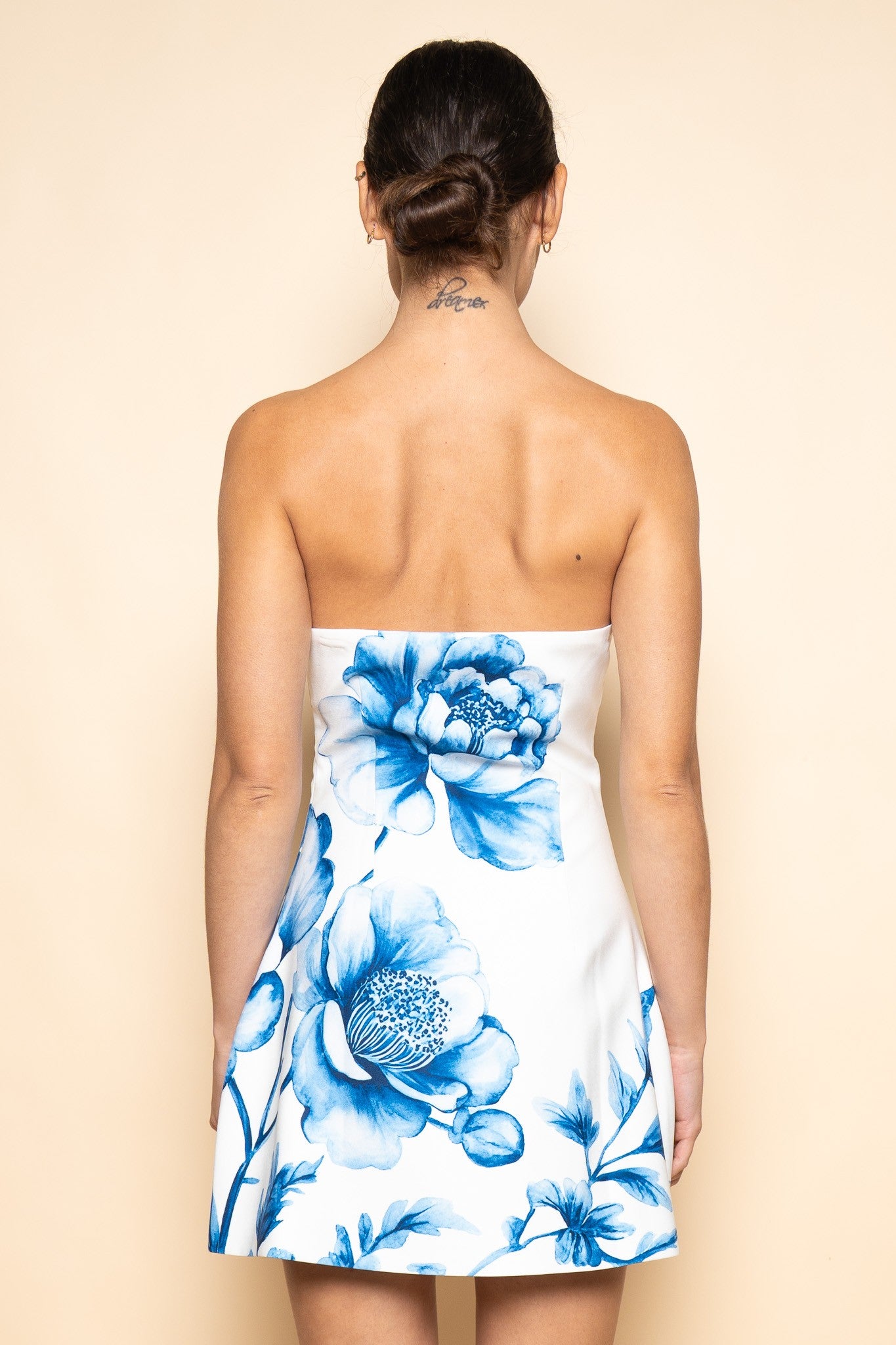 floral strapless dress