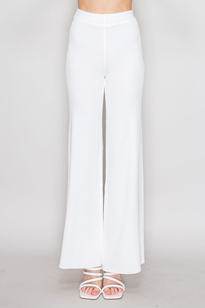 high waist ribbed knit pants