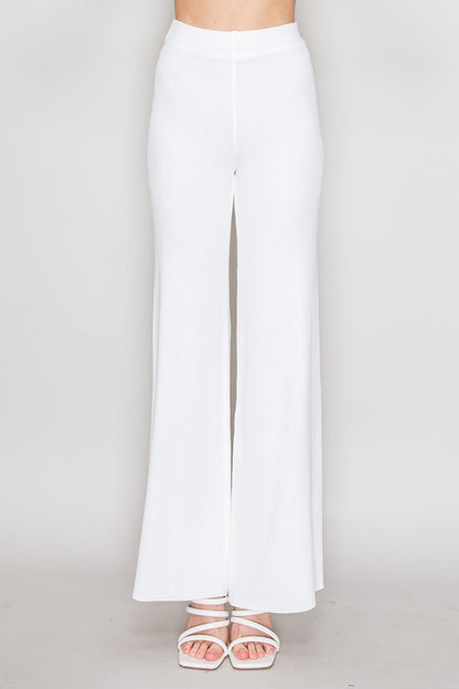 high waist ribbed knit pants