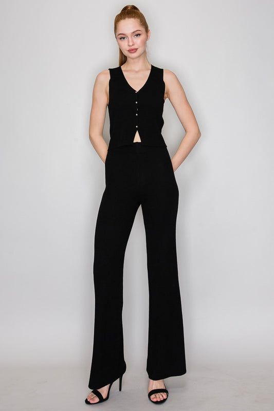 sleeveless ribbed knit top