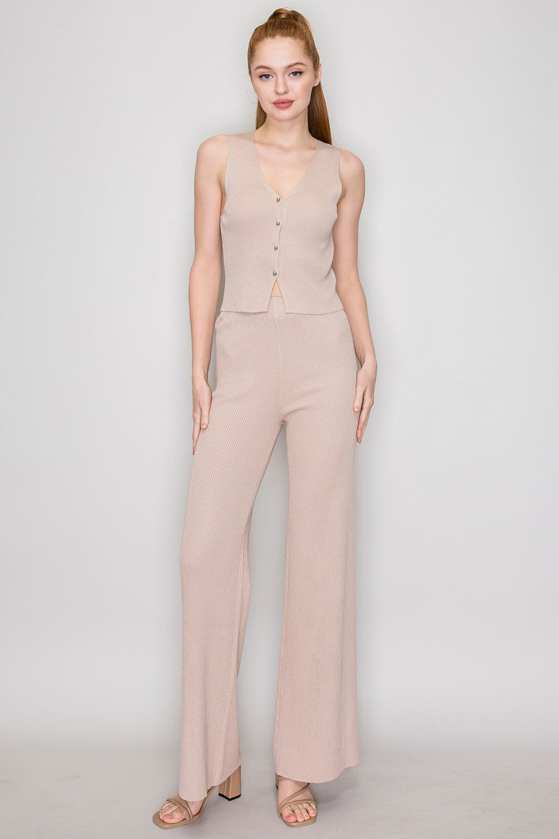 sleeveless ribbed knit top