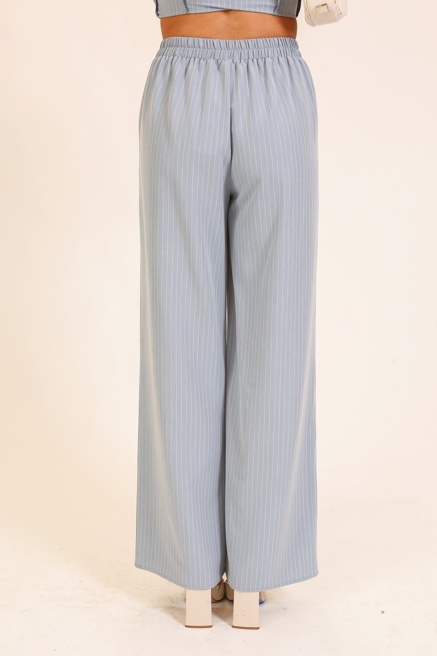 Skyline Pinstripe Wide-leg Trousers