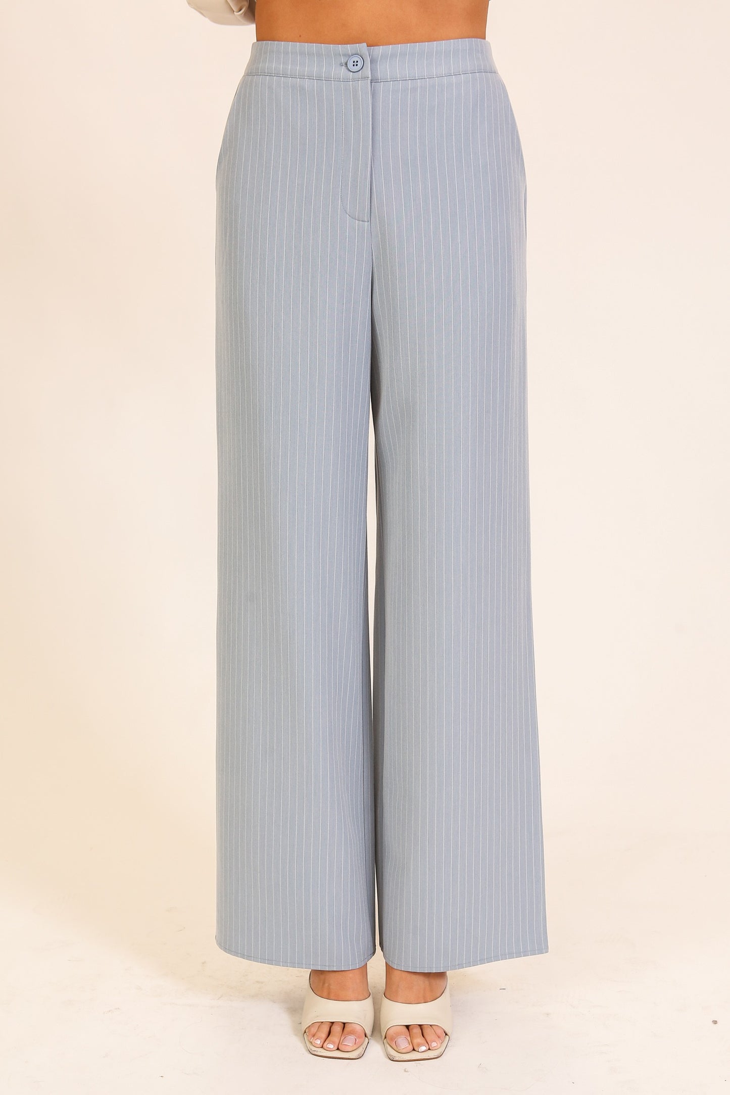 Skyline Pinstripe Wide-leg Trousers