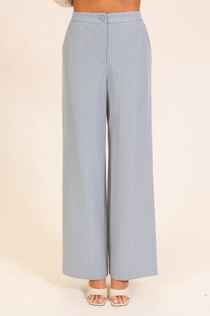 Skyline Pinstripe Wide-leg Trousers