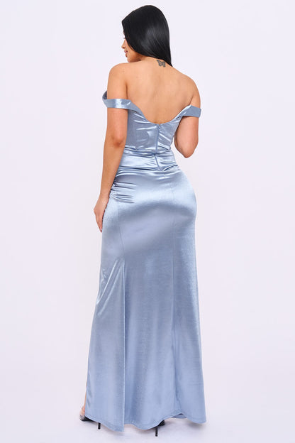 Satin Corset Sleeveless Maxi Dress