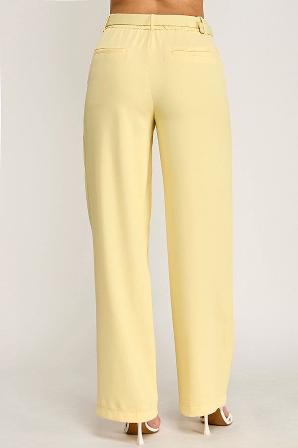 Belted Straight Leg Trouser