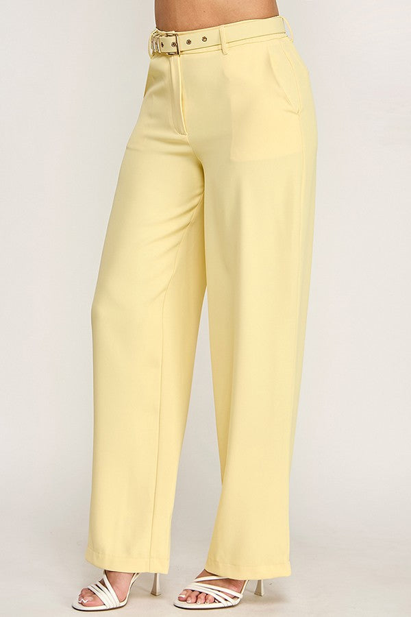 Belted Straight Leg Trouser
