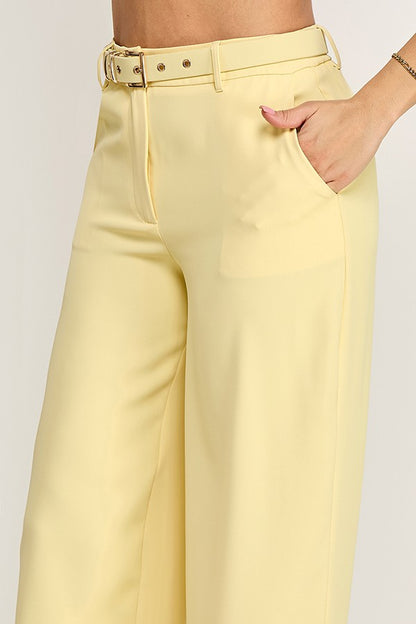 Belted Straight Leg Trouser