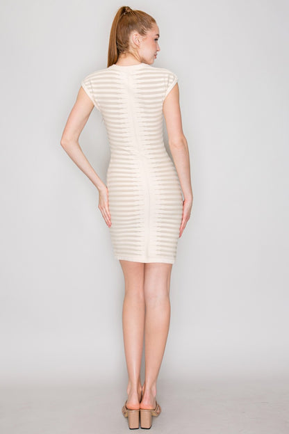 Sheer Stripe Knit Dress