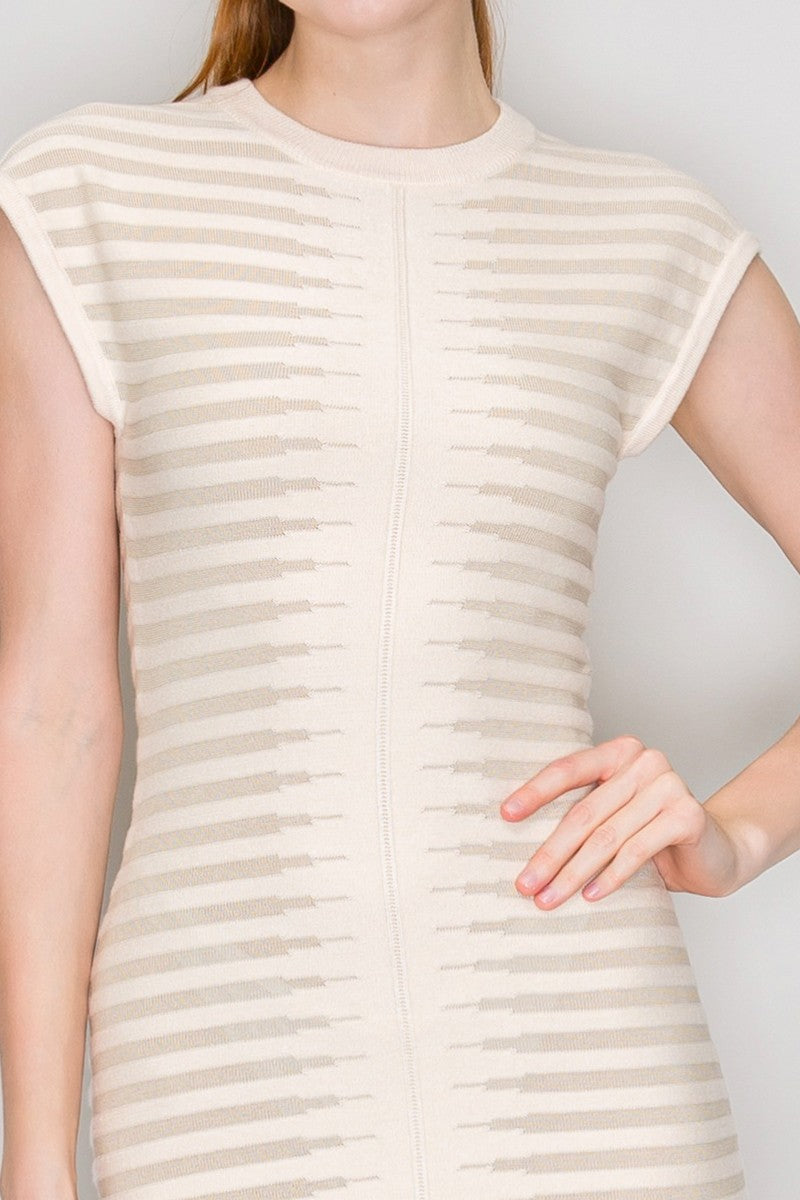 Sheer Stripe Knit Dress