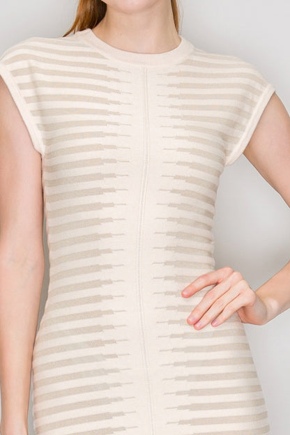 Sheer Stripe Knit Dress
