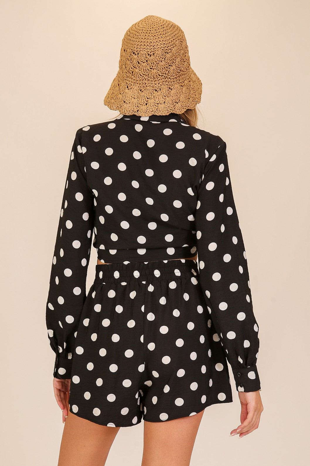 Polka Dot Front Tie Top