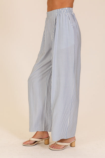 Striped Wide-leg Pants